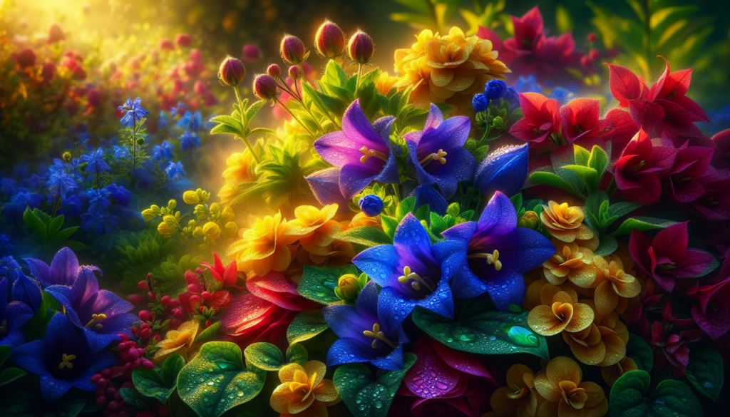 Fleur en B - bellflowers, begonias, bougainvilleas.